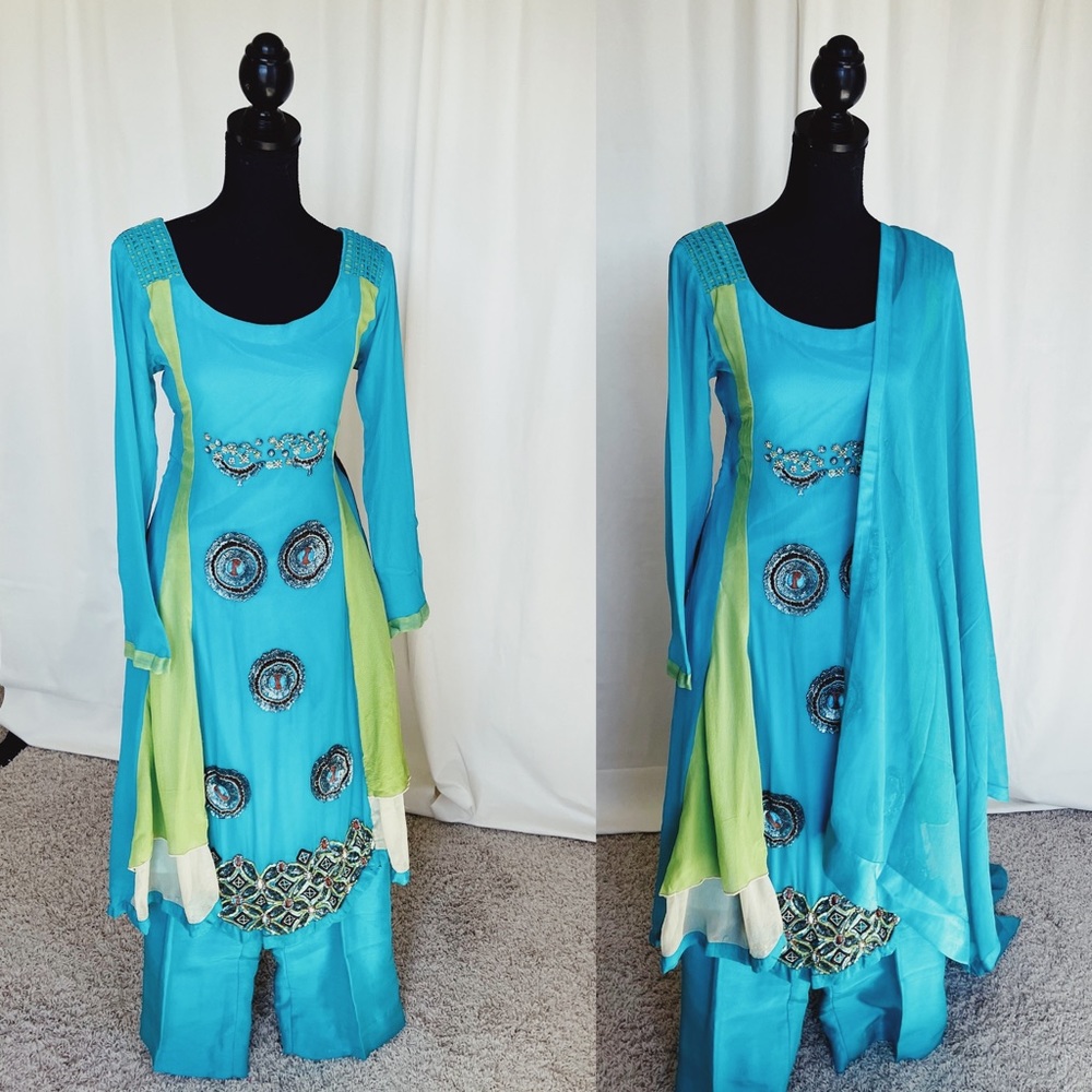 Blue/Brown Pakistani Outfit